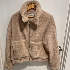Urban Outfitters Tan Teddy Sherpa Jacket Coat